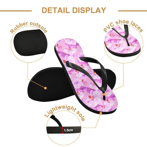 Maple Leaf Sketch Orange Purple Blossom Flip Flops for Beach Thong Sandals Anti-slip Lightweight Beach Shoes for House Indoor Outdoor3