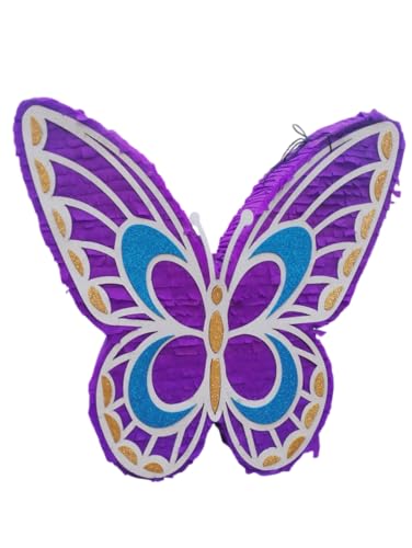 Pinata Papillon lilas, bleu et blanc 50 cm
