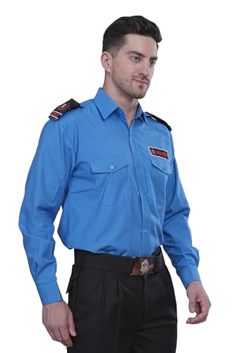 Image of Security Dress for Men | Security Guard Uniform Shirt for Men in Cotton Blend with Epaulettes & Pockets
