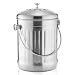 ENLOY Compost Bin, Stainless Steel Indoor Compost Bucket for Kitchen Countertop Odorless Compost Pail for Kitchen Food Waste with Carrying Handle and 2 Charcoal Filter 1.3 Gallon Easy to Clean