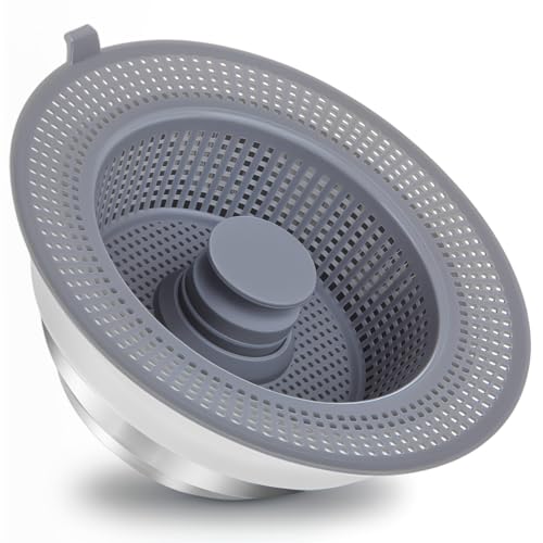 Colador y tapón de cocina 3 en 1 Huntonry acero inoxidable