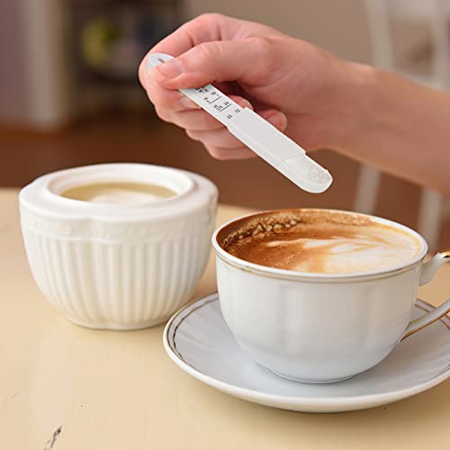 Eirpde Adjustable Measuring Spoons Set 2-Piece,Teaspoon And Tablespoon Set, Kitchen Measuring Spoons,Suitable For Baking,Cooking And Powder,White #TOP6