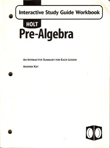 Holt Pre-Algebra: Interactive Study Guide Workbook