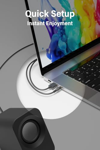 Image of FUNLOGY Speaker - 14W Stereo PC Speakers, USB Powered, Compact Size with 30 Tilt Design, Volume Dial Control, for Desktop, Laptop, Monitor, Gaming Consoles, Black
