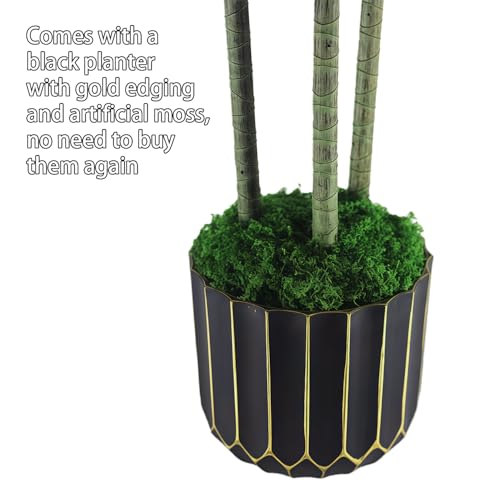 Artificial Dracaena Tree 48in - Fake Plants Tree with Black Planter - Faux Yucca Tree Tall with Lifelike Trunk and Leaves in Pot - Dracaena Artificial Plant for Home Office Living Room Fireplace Decor - Image 4