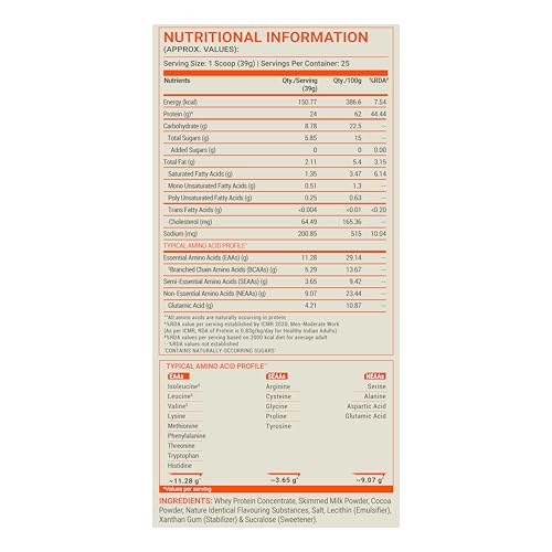 Image of FUELONE Whey Protein (Chocolate, 1kg / 2.2lbs) | 24g Protein | 5.29g BCAA, 4.2g Glutamic Acid