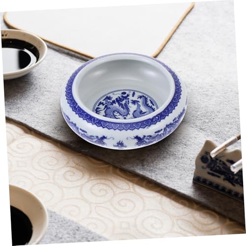 HIAKDOFT Porcelain Ink Saucer Ceramic Ink Water Dish for Calligraphy and Sumi Painting with Practical Design for Artists and Calligraphy Enthusiasts