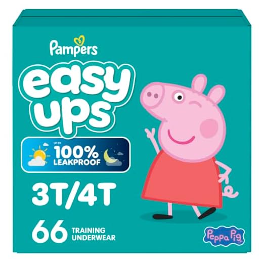 Pampers Easy Ups Training Underwear Girls, 3T-4T Size 5 Diapers, 66 Count (Packaging & Prints May Vary)