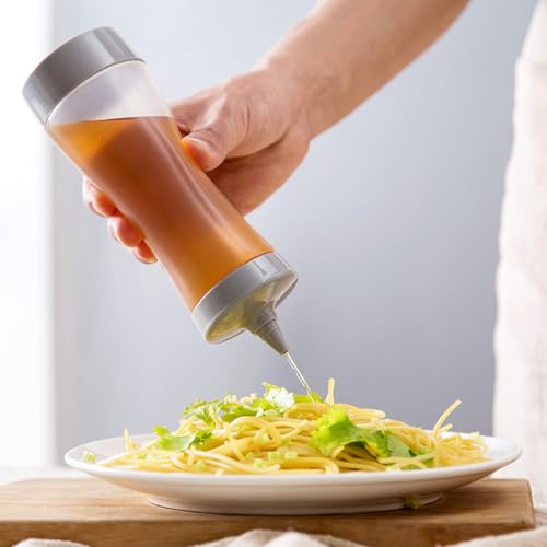 Botellas de condimentos para salsas de 350ml en un práctico pack de 4 piezas transparentes 6