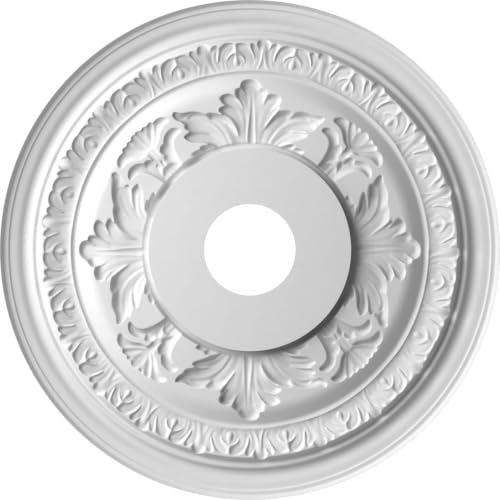 Image of 19 inchOD x 3 1 /2 inchID x 1 inchP Baltimore Thermoformed PVC Ceiling Medallion (Fits Canopies up to 7 3 /4 inch), Universal Metallic Champagne Mist