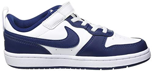 Image of Nike Boys Grade SCHL Low TOP NSW Basketball YA NSW Basketball Court Borough Low 2 (GS) White /Blue Void-Signal Blue BQ5448-107 3.5 UK (4Y US)