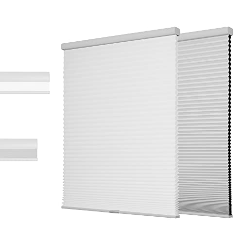 Berissa Light Filtering Cordless Cellular Shades 1.5 Inches Color Match Cellular Blinds Sturdy Single Cell Thermal Insulated Honeycomb Blinds For Windows, White #TOP16