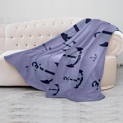 Couverture douce et confortable ancre nautique pour lit, canapé et voyage - 5