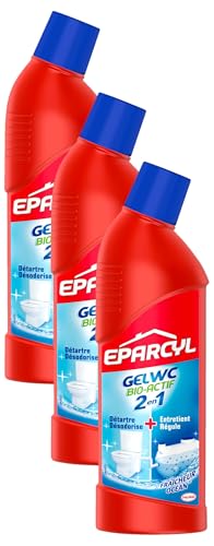 Eparcyl 2en1 – Gel WC Spécial (0.750L) – Produit WC Détartrant + Entretien Fosse Septique – Fraicheur Océan (Lot de 3)