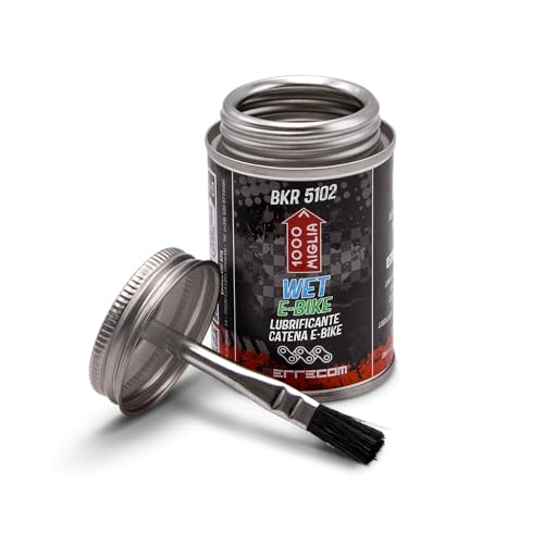 Errecom 1000 Miglia BKR 5102 E-BIKE WET Lube Bike Chain for Electric Bikes, 120 ml, Wet and Muddy Weather Conditions