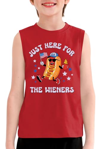 Image of Boys 4th of July Patriotic Sleeveless Tee American Flag Tank Top 6-14 Years