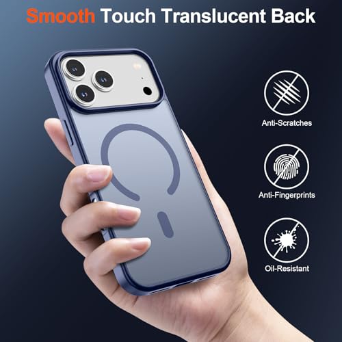 Image of SUPFINE Magnetic for iPhone 17 Pro Max Case (Compatible with MagSafe)(Military Grade Drop Protection) Translucent Matte Shockproof with Anti-Fingerprint Phone Cover 2025,Lavender Gray