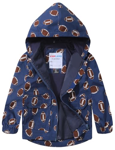 Image of COSLAND Toddler Boys Girls Rain Jacket Waterproof Hooded Raincoat, 2-5T