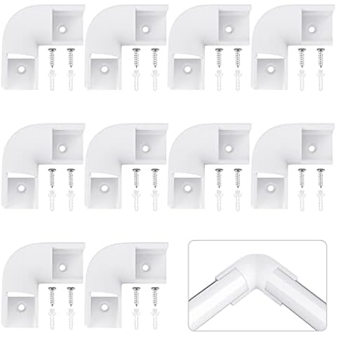 HOMMAND 90 Degrees Corner Connector 10 Pcs, LED Profile Corner Connectors, 90 Degrees LED Channel Corner Connectors for V Shape LED Aluminium Profile, Screws Included Cover