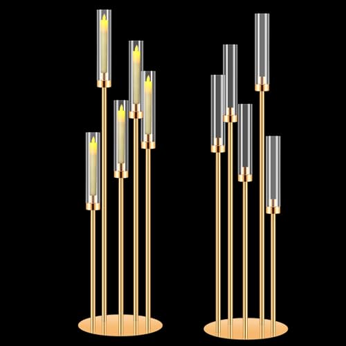 2PC Metal Floor Candelabra 5 Arm 42.5'' Tall Candle Holder,Candelabras