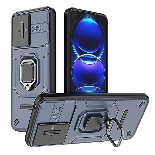 Image of CamShield Pro Case with Slide Camera Protection and 360 Protection Ring Stand Bumper Back Case Cover for Mi Redmi Note 12 5G (Blue)