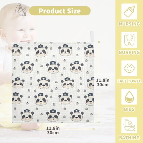 vvfelixl Cute Captain Bear Baby Burp Cloths Baby Muslin Washcloths for Boys Girls Cotton Babys Face Towel for Newborn Infants Soft and Absorbent 11.8 X 11.8 in, 5 Pack4