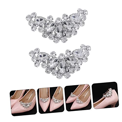 Yardwe 1 Pair Shoe Buckle Flat Ornaments For Crafts Rhinestone Shoe Clips Black Rhinestone Heels Crystal Bow Shoe Clips Wedding Diy Crafts Women Diamond Shoe Clips Bridal Shoe Buckles #TOP5