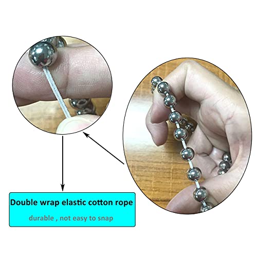 Jovivi Mens Womens Stainless Steel 8Mm Silver Round Ball Beads Beaded Elastic Bracelet 7.5" #TOP3