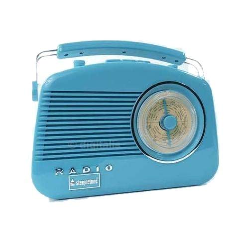 Steepletone Brighton Duck Egg Blue Pastel Portable 3 Band Kitchen Radio (Duck egg blue)