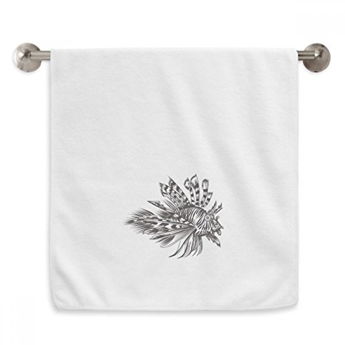 Serviette poisson diadème 13x29 pouces blanche en coton lavable