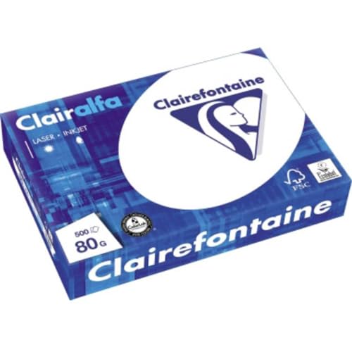 Clairefontaine - Pack de hojas, Blanco, A4, 500 hojas, 80 g/m2