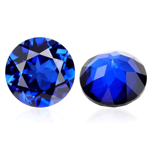 Saphir synthétique bleu roi rond 8mm, fini les pierres ternes