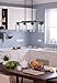 Amico Dining Room Light Fixture 4-Light Kitchen Island Lighting with Adjustable Rods, Farmhouse Decor Black Metal & Wood Chandelier with Seeded Glass Shade, Island Lights for Kitchen