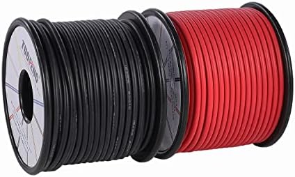 TUOFENG 16 awg Electronic Wire,50 Meter Silicone Wire Flexible Tinned Copper Wire 25 m Black and 25 m Red 1.3mm²Stranded Wire High temperature resistance