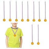 Varias aplicaciones: las medallas son perfectas para eventos deportivos, académicos, fiestas, concursos de vecindario o patio. Es una opción ideal para varios tipos de actividades competitivas. Estas medallas hacen que tu juego sea más competitivo, interesante y divertido. Es ideal tanto para niños como para adultos.