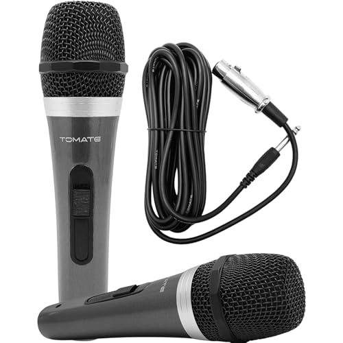 Kit 2 Microfones Profissionais com Fio Conexão XLR para Karaokê e Apresentações