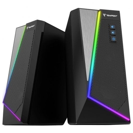 Tempest M20 RGB Master 2.0 Altavoces Gaming con Bluetooth, Sonido Estéreo 10W, 5 Modos RGB, Conexión USB y Jack 3,5mm, Negros