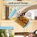 ForTidy Glass Pickle Jar with Strainer Flip for Pickle Lover - 45 OZ Leakproof Airtight Juice Separator for Olive, Gherkin or Chilli, BPA Free, Dishwasher and Refrigerator Safe (Blue, 45 oz*1 pack)