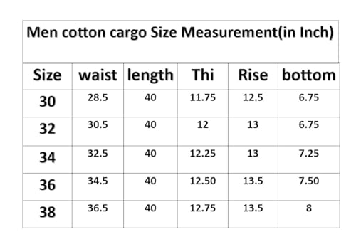 Image of Men's Utility Cotton Cargo Trousers,Men's Multi-Pocket Casual Cargo Pants