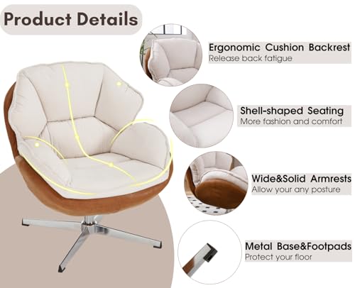 Sillón Moderno Plegable Chenille Beige miniatura 4