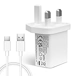 ANLINK 5M USB C Cable and 5V 2A 10W White USB Plug Adapter, USB A to Type C Extension Charging and Data Sync Cord for Type C Port Cameras, Phones, Nintendo Switch and More Devices