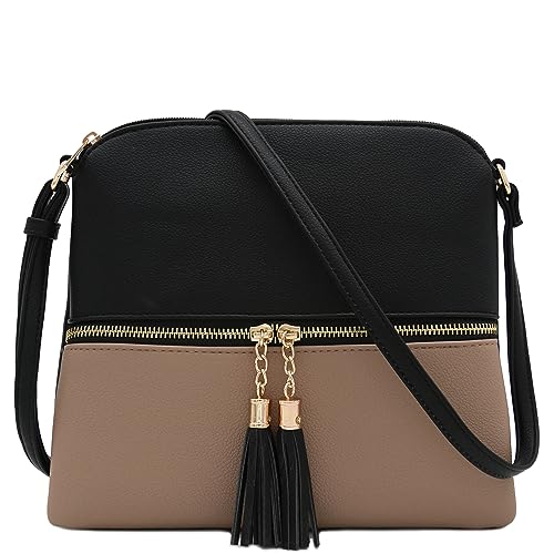 Image of DELUXITY Lightweight Medium Crossbody Bag with Tassel