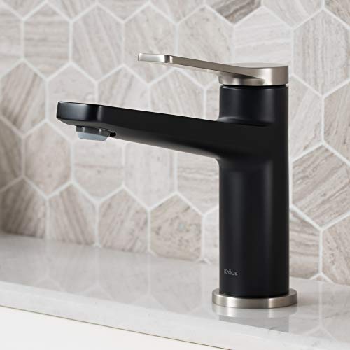 Kraus KBF-1401SFSMB Indy Single Handle Basin Bathroom Faucet, Spot Free Stainless Steel Matte Black