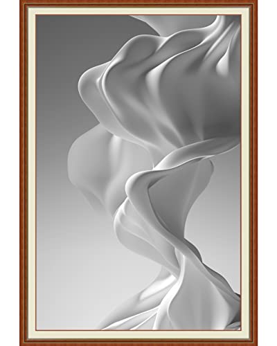 Flfk 10" X 15" Grey And White Abstract Themed Peel And Stick Wall Mural Decal With Printed Frame Design - Easy To Apply, Perfect For Home Or Office Decor #TOP1