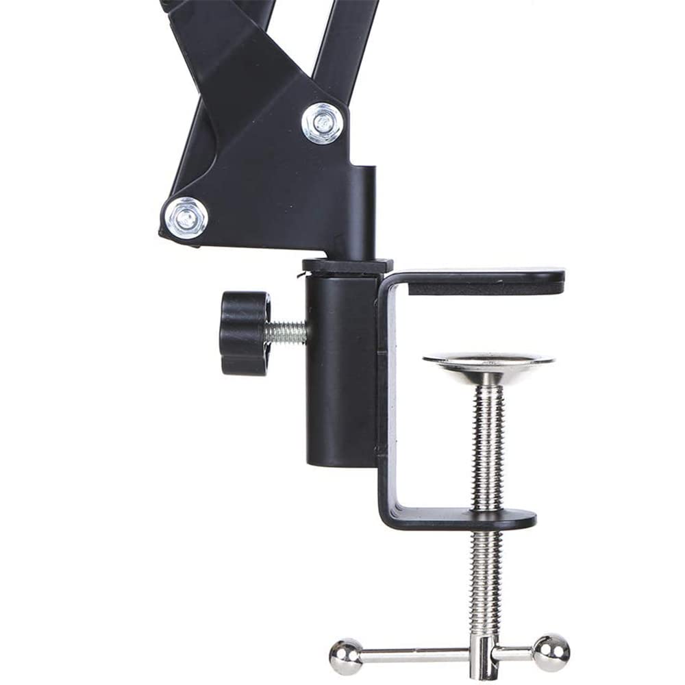 Kondensatormikrofon-Kit BM-800 Mikrofon-Set mit verstellbarem Mikrofon-Aufhängung, Scherenarm, Metallstoßhalterung und doppellagigem Pop-Filter für Studioaufnahmen, Rundfunk (Schwarz + Silber)