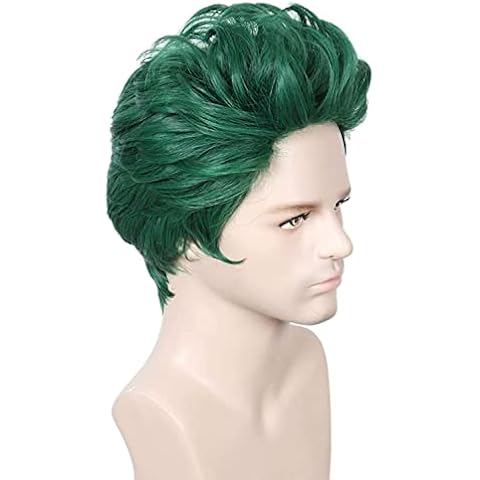 brehiay Green Short Wig Zed Cosplay Heat Resistant Synthetic Hair for Christmas Carnival and Halloween Party Props Cover