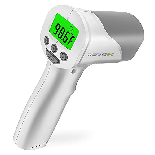 ThermoBio Non-Contact Forehead Thermometer Infrared IR Digital Medical Body Laser Gun to Measure