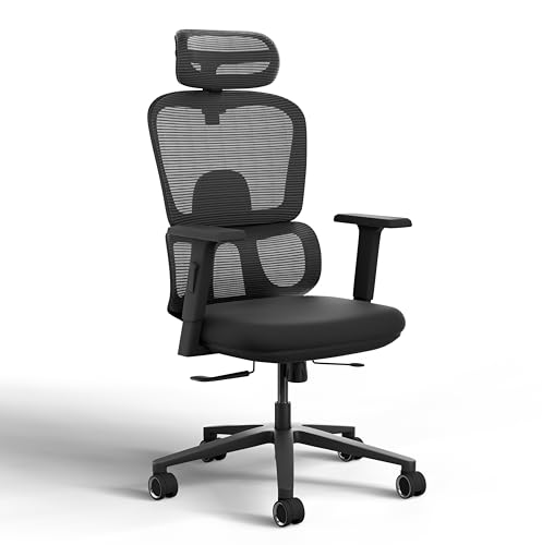 Image of Frido AeroMesh Ergo Chair | Adjustable Armrests & Headrest | Lumbar Support | Breathable Mesh Back Fabric | Customizable Seat Depth & Height | Office Chair for Work & Study |120 kg Capacity | Black