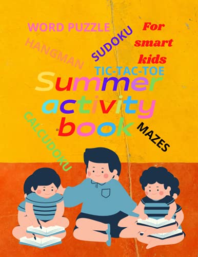 Summer Activity Book for Smart kids : Sudoku, CalcuDoku, Word Puzzle, Hangman, Tic-Tac-Toe and Mazes: Activity Bok, 107 pages, 8.5x11, Soft Cover, Matte Finish image 2