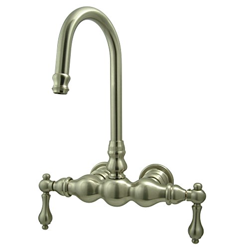 Kingston Brass CC1T8 Vintage Clawfoot Tub Faucet, 3-3/8-Inch Center, Brushed Nickel